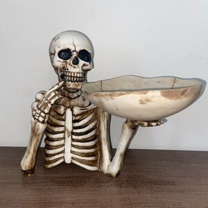 Solid Resin Skeleton Candy Trinket Dish Halloween Decor